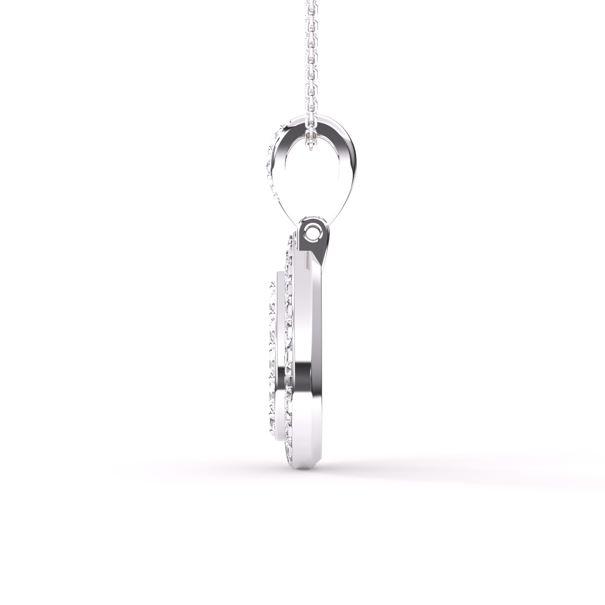 Fancy Pear Shape Diamond Halo Pendant